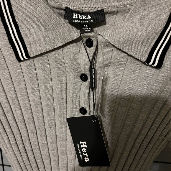 Hera Collection Gray Ribbed Knit Top - Picture 3 of 6